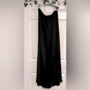 WILD FABLE Black Maxi Formal Satin Silky Ling Skirt- Size M